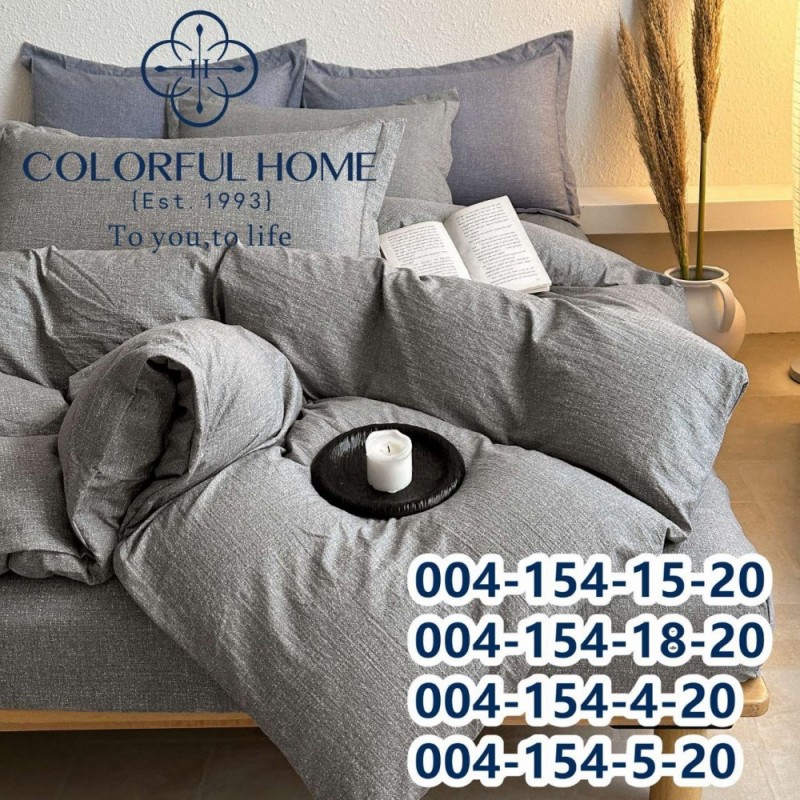 Комплект постельного белья вареный хлопок двуспальный с простынью на резинке (32283)