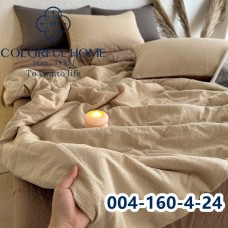 Комплект постельного белья муслин жатка люкс с летним одеялом Евро размер (32436)