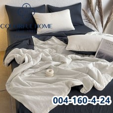 Комплект постельного белья муслин жатка люкс с летним одеялом Евро размер (32438)