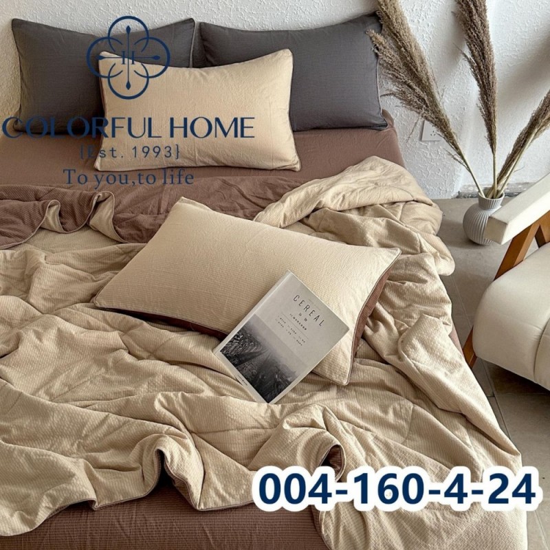 Комплект постельного белья муслин жатка люкс с летним одеялом Евро размер (32441)