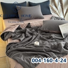 Комплект постельного белья муслин жатка люкс с летним одеялом Евро размер (32443)