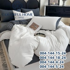 Комплект постельного белья муслин жатка люкс Евро размер c простынью на резинке (32447)