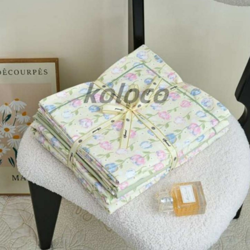 Комплект двуспального постельного белья х/б с простынью на резинке (32482)