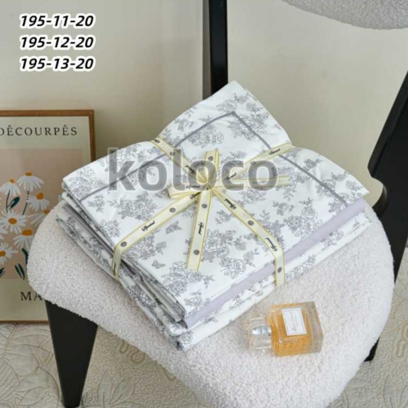 Комплект двуспального постельного белья х/б с простынью на резинке (32487)