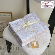 Комплект двуспального постельного белья х/б с простынью на резинке (32488)