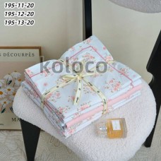 Комплект двуспального постельного белья х/б с простынью на резинке (32491)