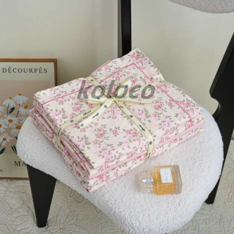 Комплект двуспального постельного белья х/б с простынью на резинке (32494)