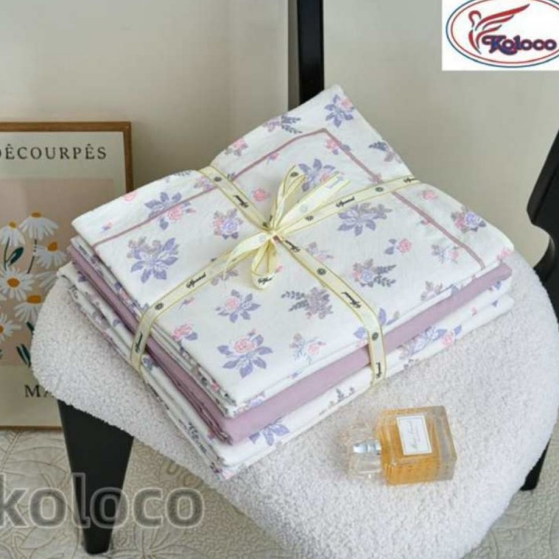 Комплект двуспального постельного белья х/б с простынью на резинке (32496)