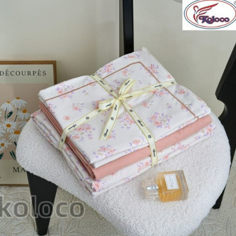 Комплект двуспального постельного белья х/б с простынью на резинке (32499)