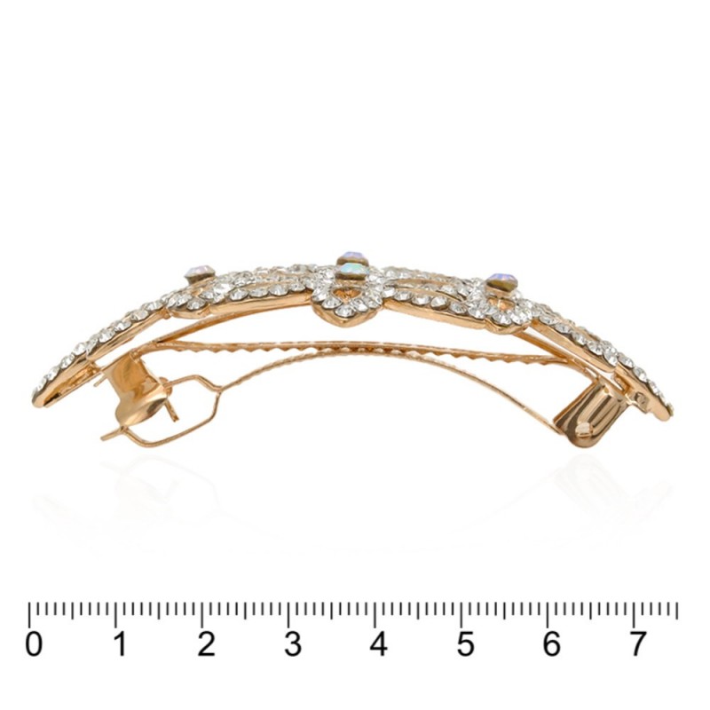 Заколка автоматическая для волос со стразами (11088)