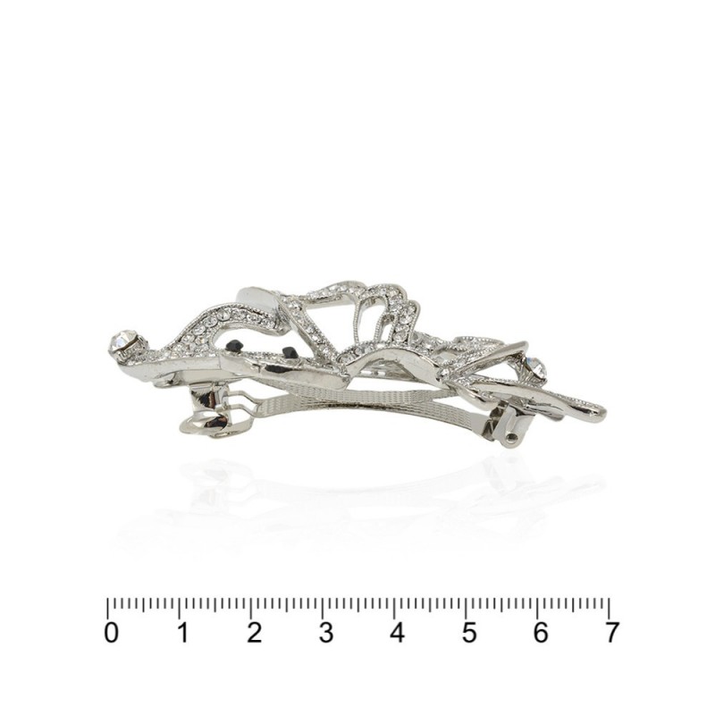 Заколка автоматическая для волос со стразами (12599)