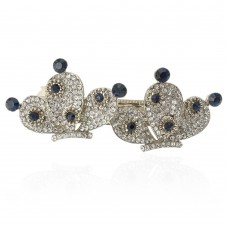 Заколка автоматическая для волос со стразами (13858) вариант 01