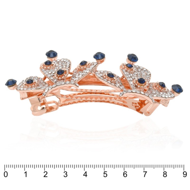 Заколка автоматическая для волос со стразами (13858) вариант 02