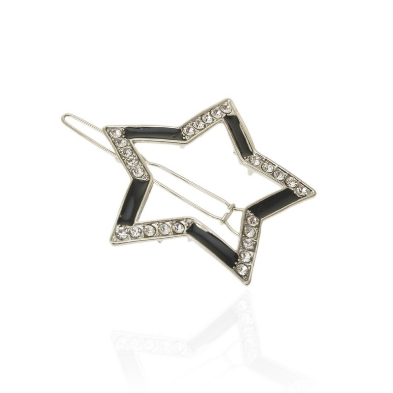 Заколка-защёлка со стразами 5.2см (13929) вариант 01