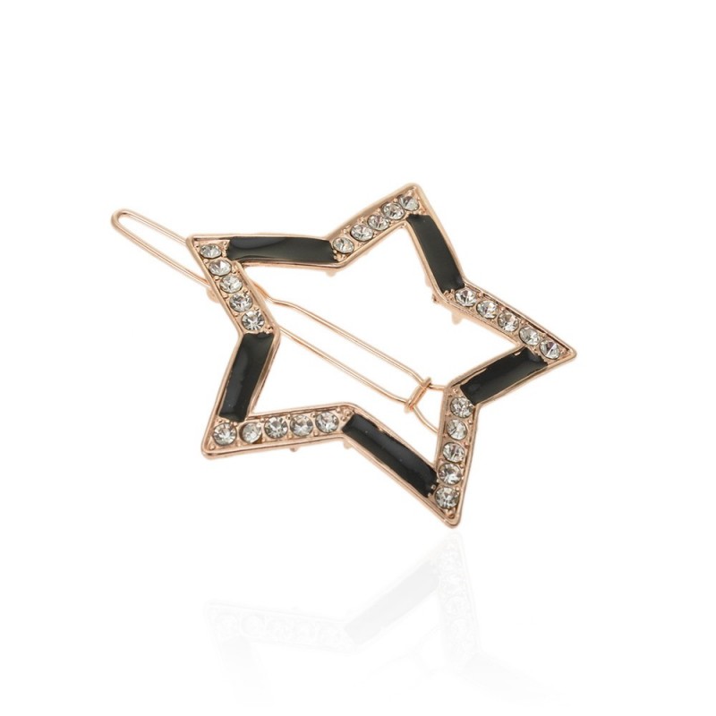 Заколка-защёлка со стразами 5.2см (13929) вариант 02