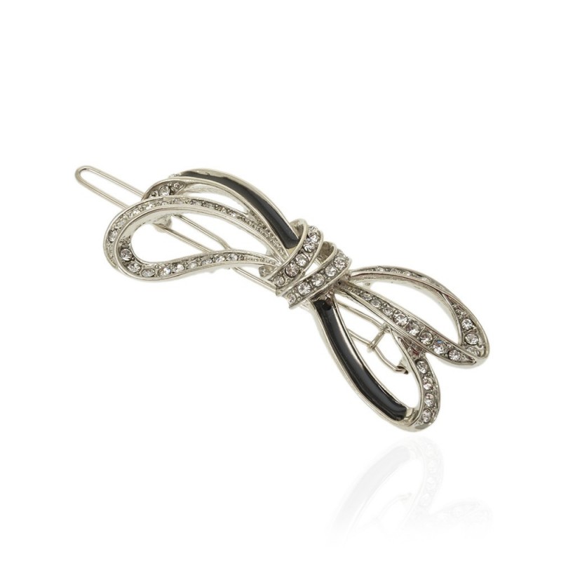 Заколка-защёлка со стразами 6.3см (13931)