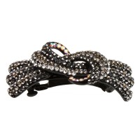 Заколка автоматическая для волос со стразами (5084)