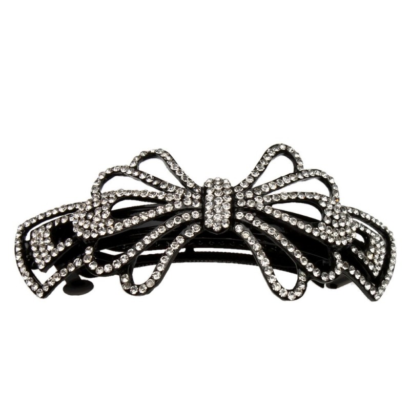 Заколка автоматическая для волос со стразами (5486)