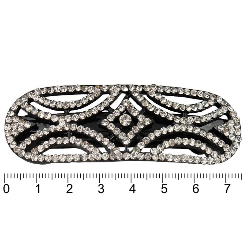 Заколка автоматическая для волос со стразами (8338)