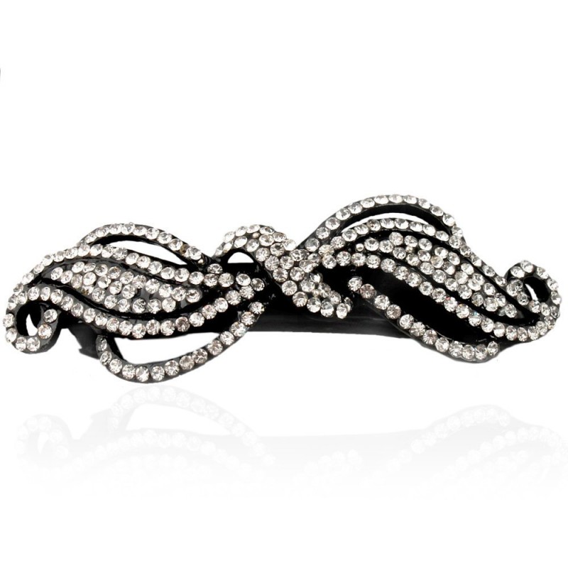 Заколка автоматическая для волос со стразами (8453)