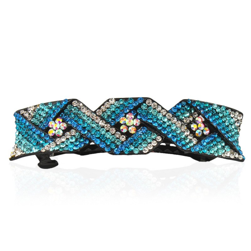 Заколка автоматическая для волос со стразами (5896) вариант 04