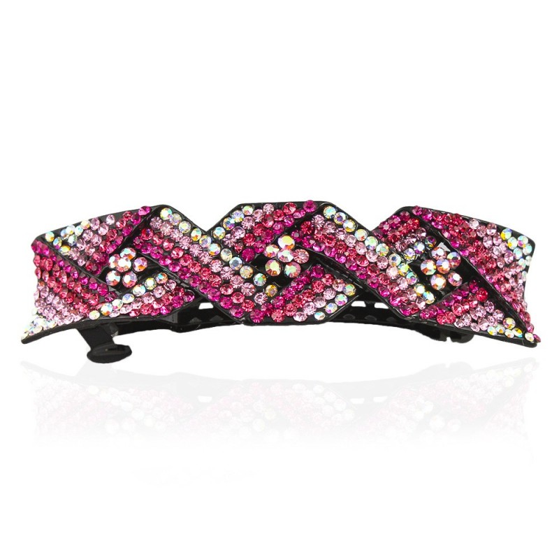 Заколка автоматическая для волос со стразами (5896) вариант 06