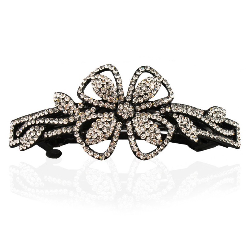 Заколка автоматическая для волос со стразами (5900) вариант 03