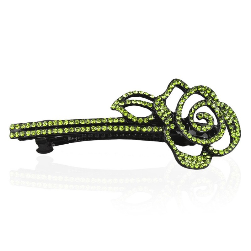 Заколка автоматическая для волос со стразами (5904) вариант 02