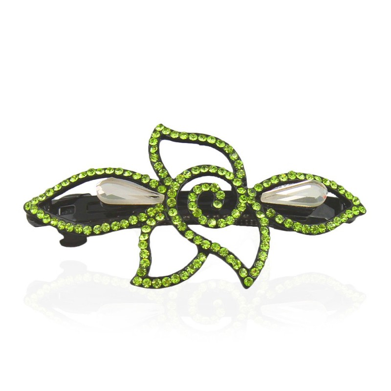 Заколка автоматическая для волос со стразами (5905) вариант 01