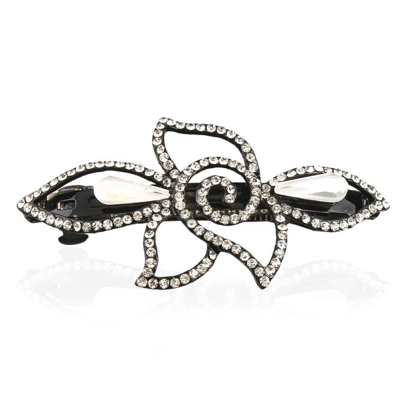 Заколка автоматическая для волос со стразами (5905) вариант 03