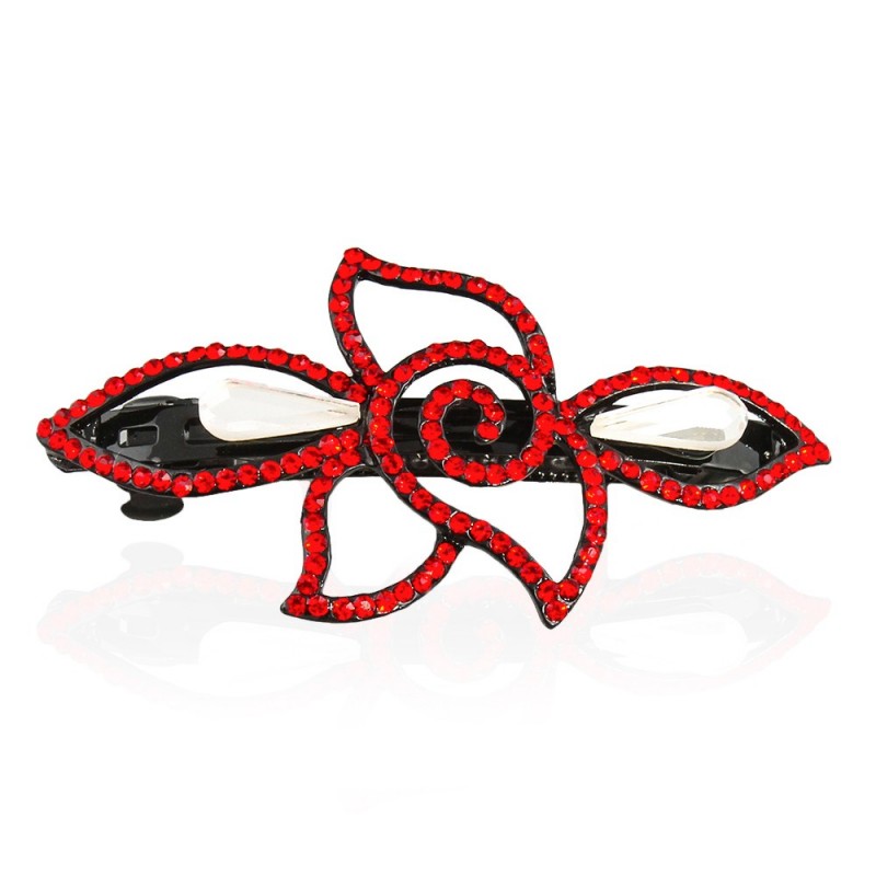 Заколка автоматическая для волос со стразами (5905) вариант 04