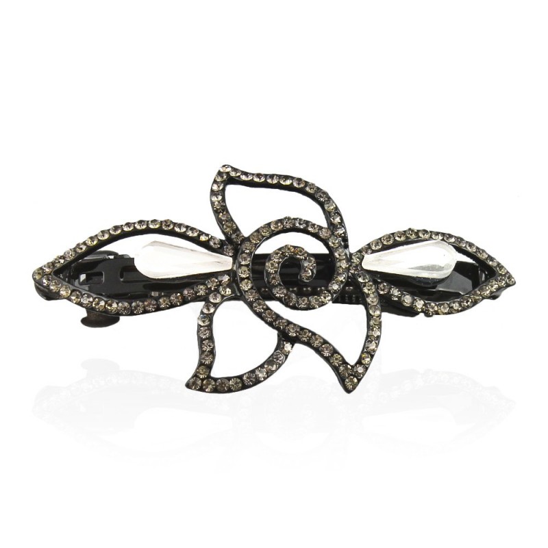 Заколка автоматическая для волос со стразами (5905) вариант 05