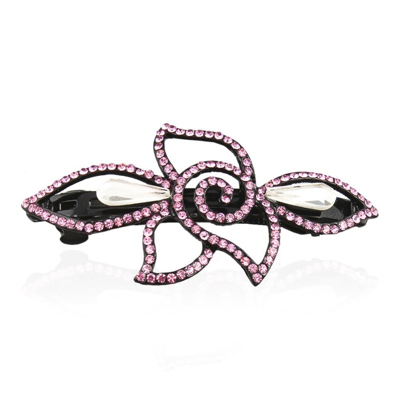 Заколка автоматическая для волос со стразами (5905) вариант 06