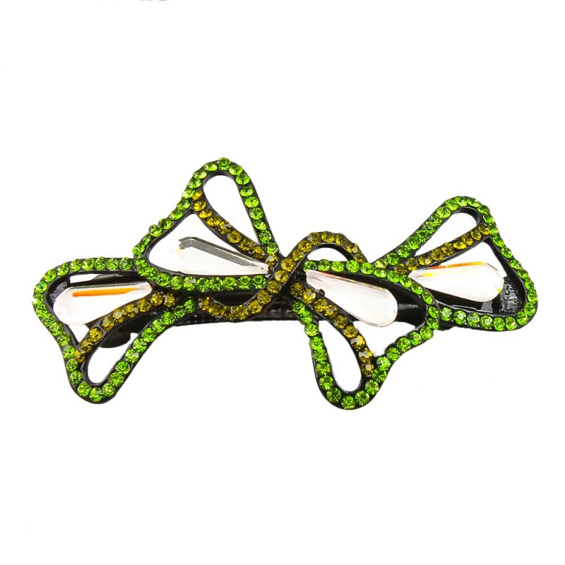 Заколка автоматическая для волос со стразами (5907) вариант 01