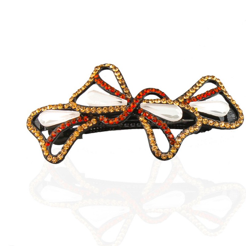 Заколка автоматическая для волос со стразами (5907) вариант 07