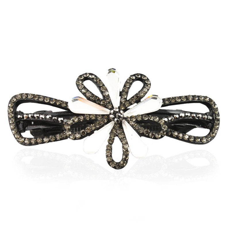 Заколка автоматическая для волос со стразами (5908) вариант 01