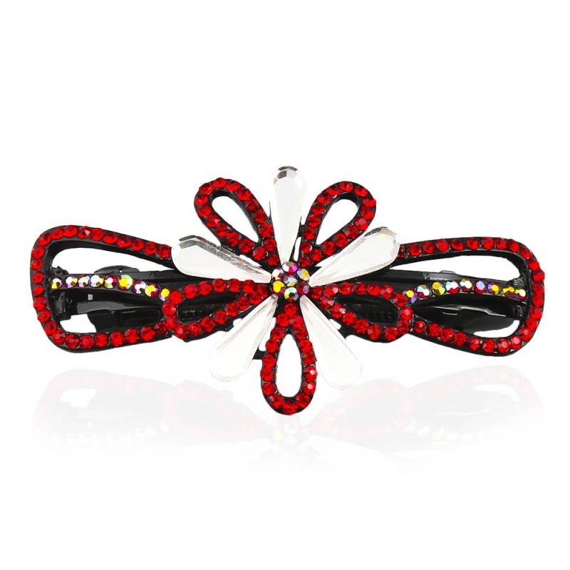 Заколка автоматическая для волос со стразами (5908) вариант 02