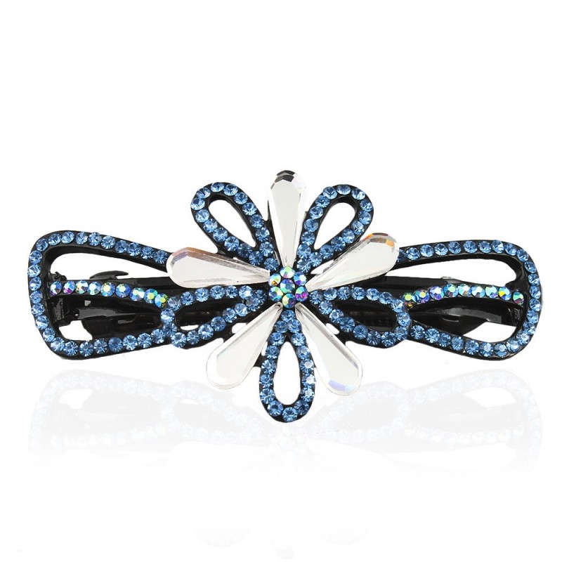 Заколка автоматическая для волос со стразами (5908) вариант 05