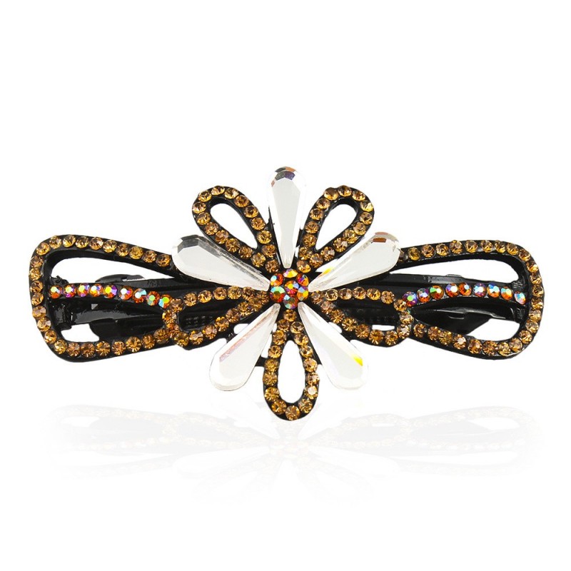 Заколка автоматическая для волос со стразами (5908) вариант 07