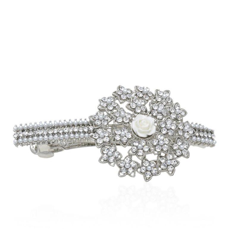 Заколка автоматическая для волос со стразами (10237) вариант 03