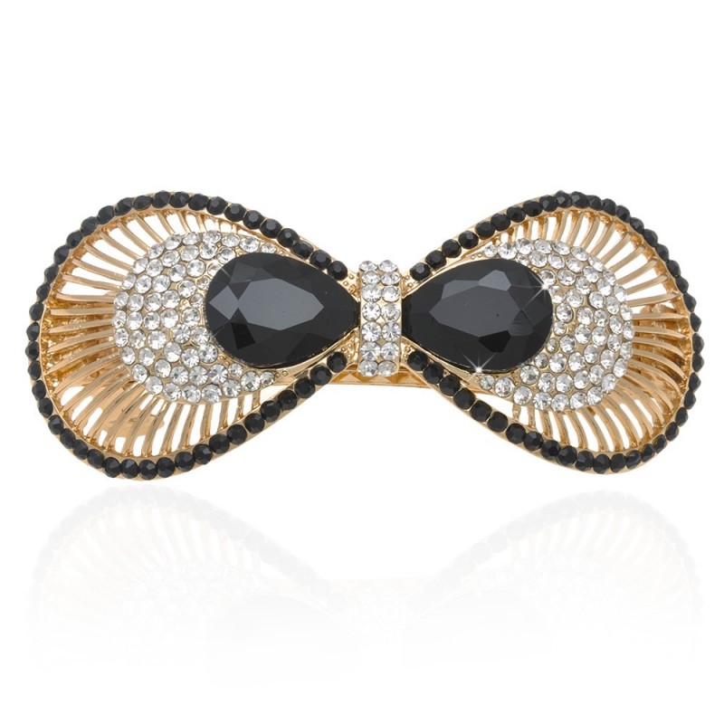 Заколка автоматическая для волос со стразами (11087) вариант 01