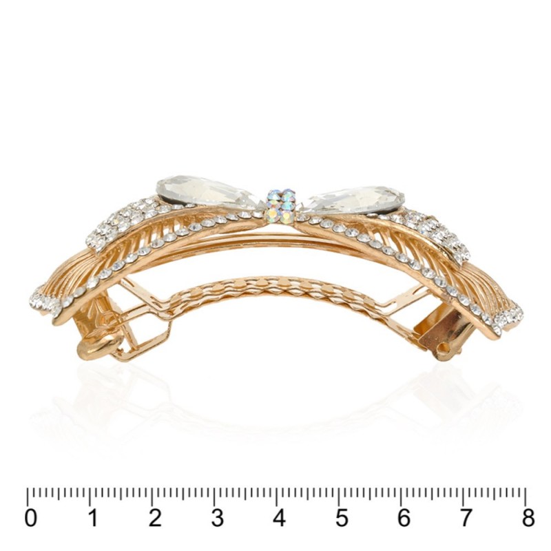 Заколка автоматическая для волос со стразами (11087) вариант 02