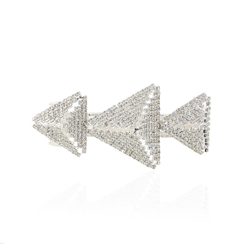 Заколка автоматическая для волос со стразами (11097) вариант 02