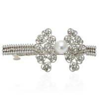 Заколка автоматическая для волос со стразами (11215) вариант 01