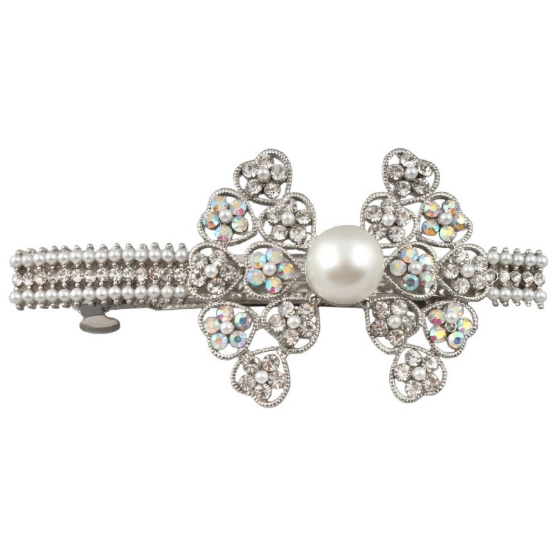 Заколка автоматическая для волос со стразами (11215) вариант 02