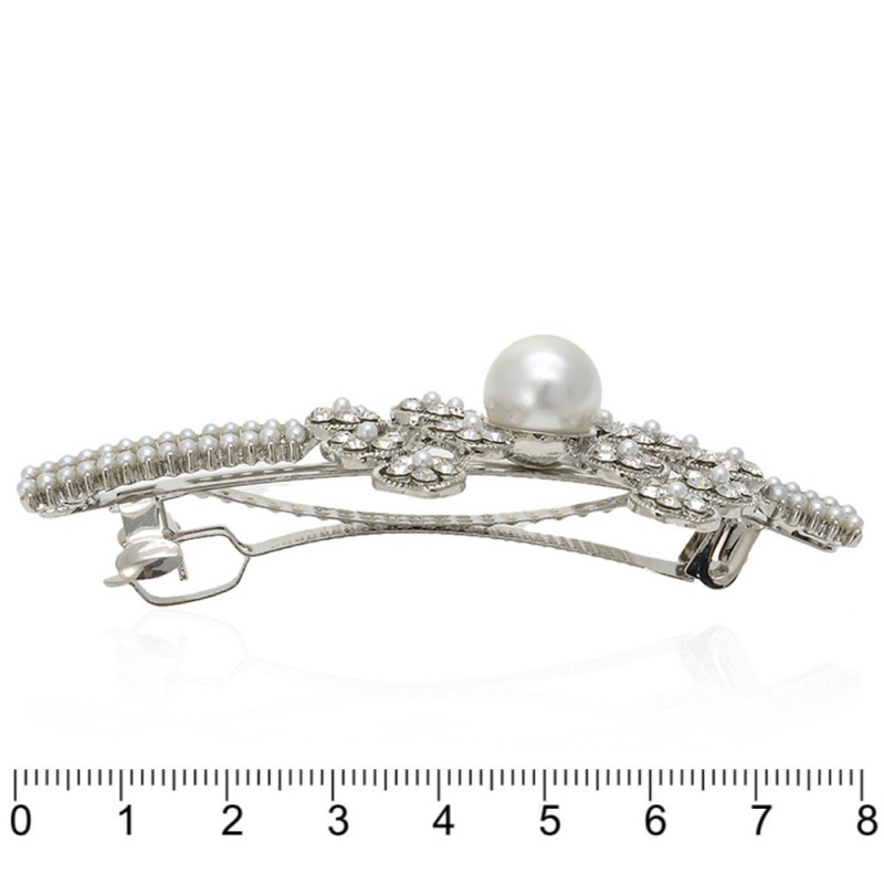 Заколка автоматическая для волос со стразами (11215) вариант 01