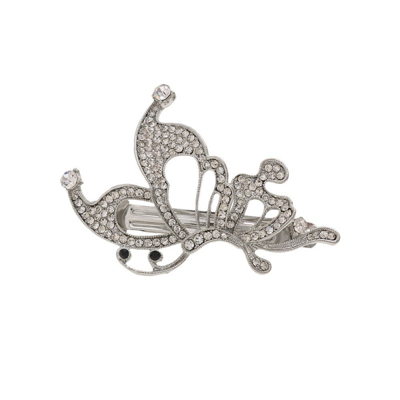 Заколка автоматическая для волос со стразами (12599)