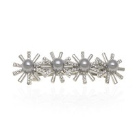 Заколка автоматическая для волос со стразами (13335) вариант 02