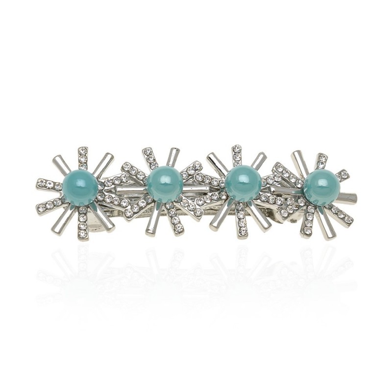 Заколка автоматическая для волос со стразами (13335) вариант 05