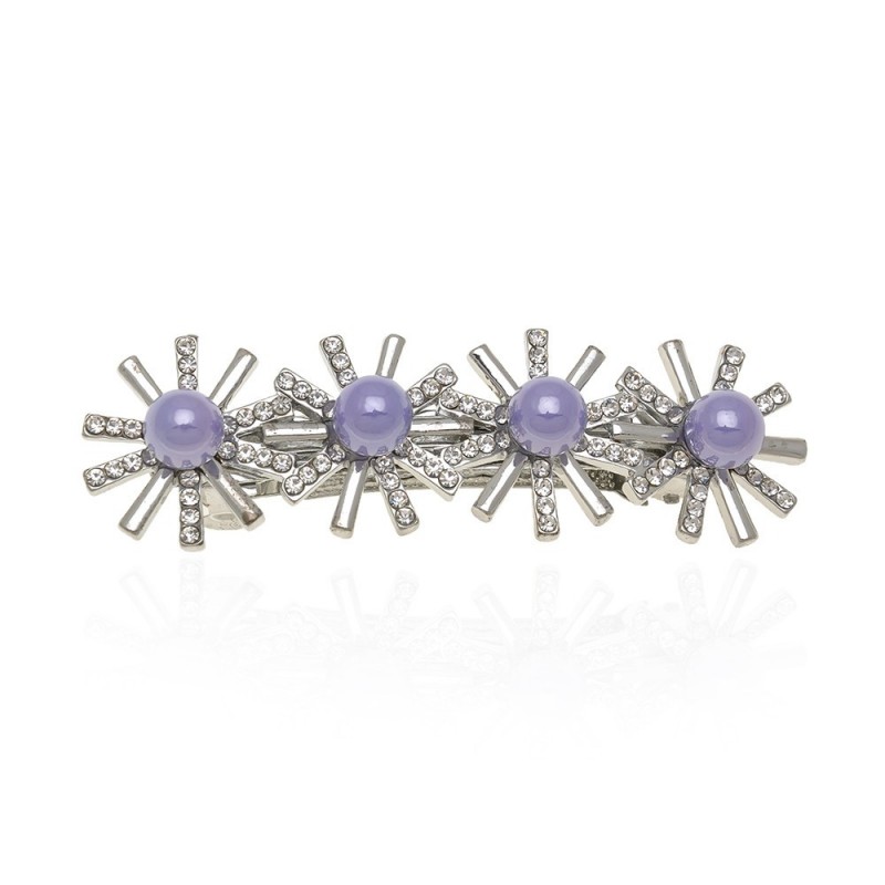 Заколка автоматическая для волос со стразами (13335) вариант 06